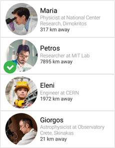 Table with mentors to choose from